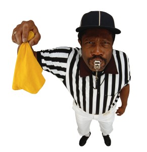 referee with flag referee with flag